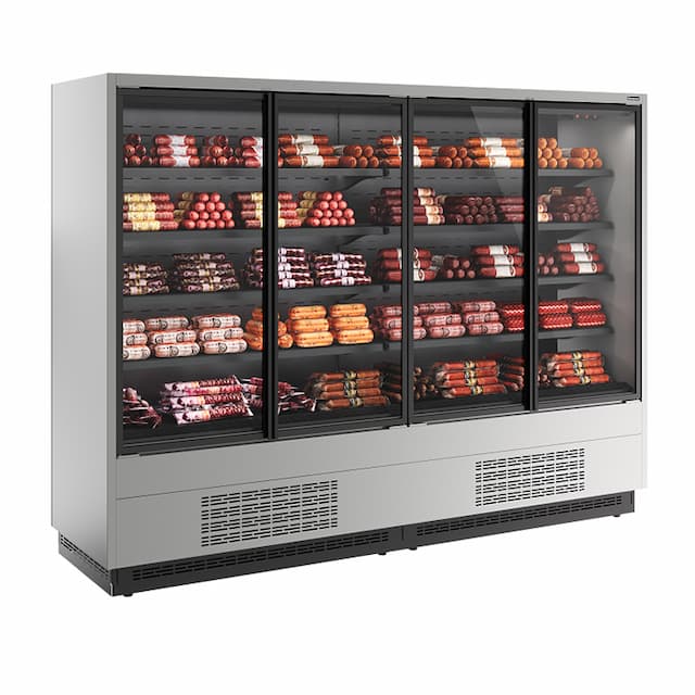 Витрина холодильная Carboma FC20-07 VV 2,5-1 0300 боковина металлическая (9006-9005) Cube 2 STANDARD фронт X1