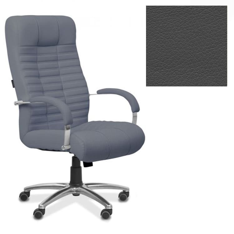 Кресло руководителя Юнитекс Атлант МХ экокожа премиум темно-серая CN1118
