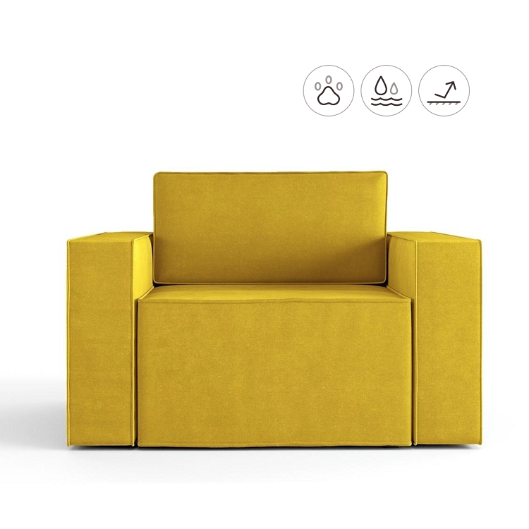 Кресло Мастерфабрик Камо Saga yellow ткань рогожка