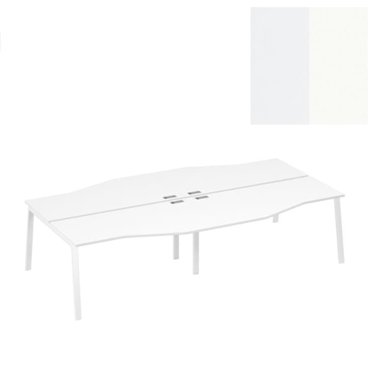 Станция Юнитекс А4 на каркасе TRE со столами Техно 4х160 А4 Б3 191-2 БП (320x184x75) белый премиум/металлокаркас белый
