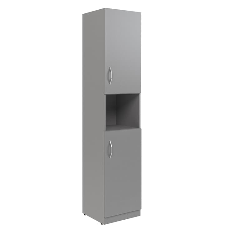 Шкаф колонка с 2-мя глухими малыми дверьми Skyland SR-5U.4(R) серый 386х375х1815 SIMPLE