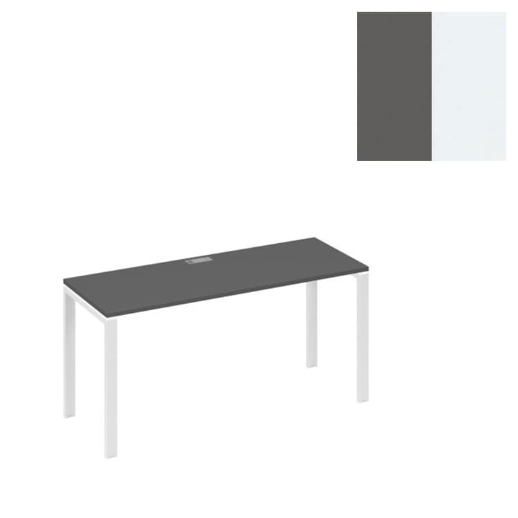 Стол письменный Юнитекс А4 на металлокаркасе UNO А4 Б1 005 АР (160x60x75) антрацит премиум/металлокаркас белый