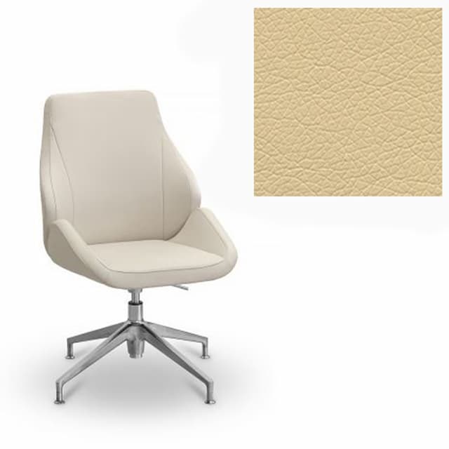 Кресло посетителя Юнитекс Мелоди экокожа премиум бежевая CN1123