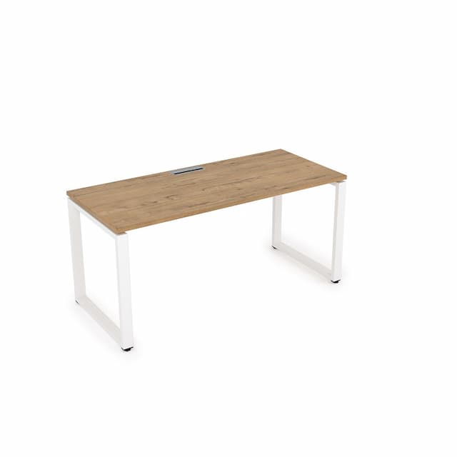 Стол рабочий, прямолинейный АЛСАВ Gloss СРП-О.004 teakwood/белый