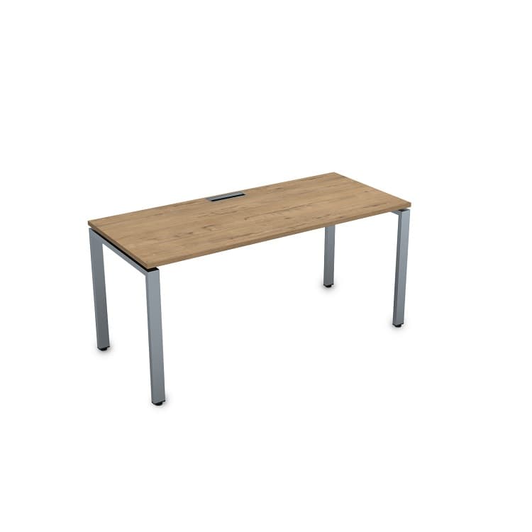 Стол рабочий, прямолинейный АЛСАВ Gloss СРП-П.004 teakwood/алюминий матовый