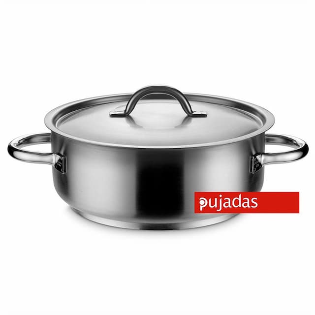 Кастрюля 6,7 л, 28х11 см низкая с крышкой нерж. 18/10, Pujadas, арт. 85100041