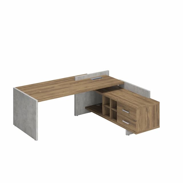 Рабочий стол угловой правый Norden Дерево-Бетон СФ-531222