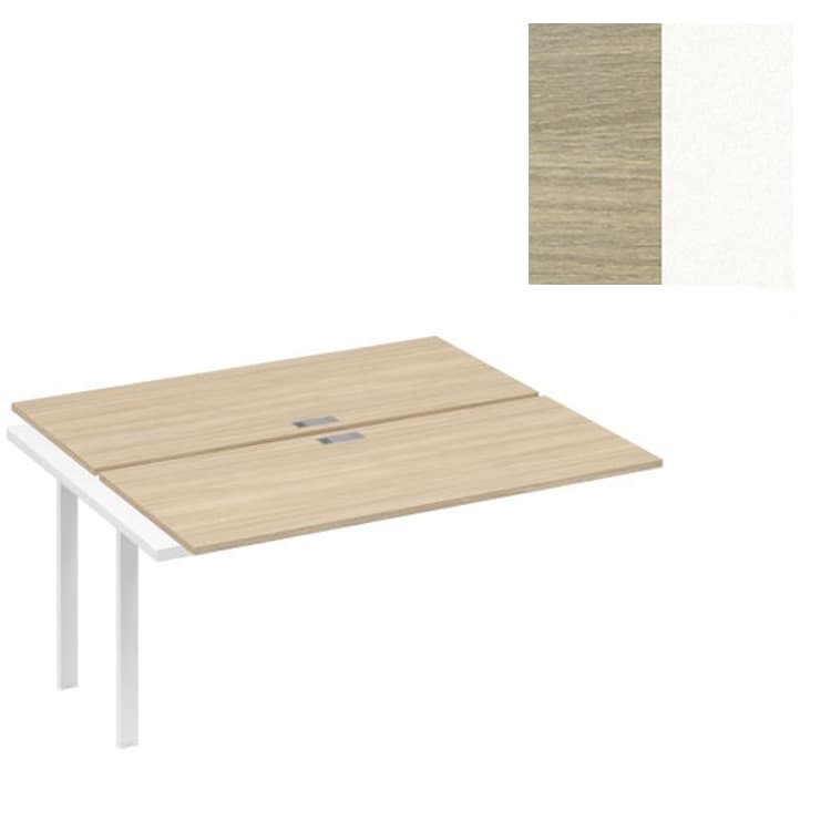 Секция стола (2х160) рабочей станции Юнитекс А4 на каркасе UNO А4 Б1 175-1 ДК (160x144x75) дуб скандинавский/металлокаркас белый