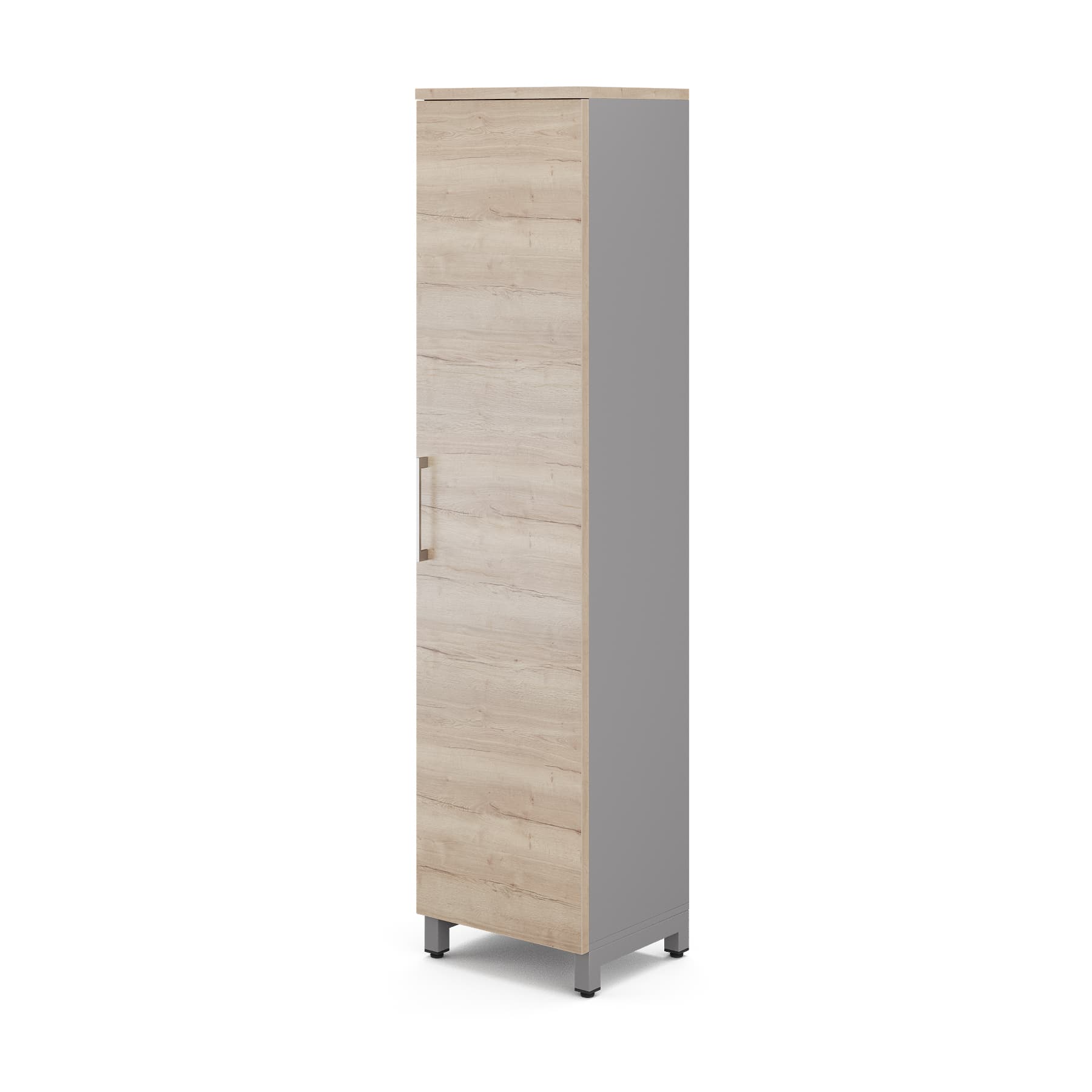 Шкаф распашной Kobor HR/5-45/60/M aluminum/natural