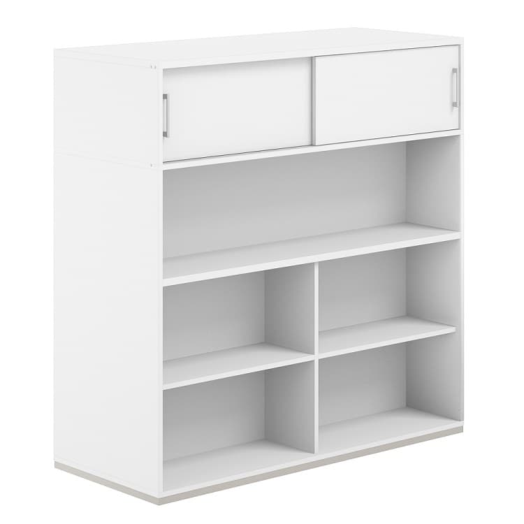 Стеллаж-комбо 1638 двухсторонний Norden Allegro AG.256.110.676.WH с антресолью и с экраном ЛДСП