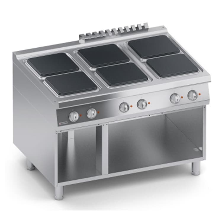 Плита VEROTERM VT4CUEP15VV 6 конфорочная 900 серии с открытым шкафом