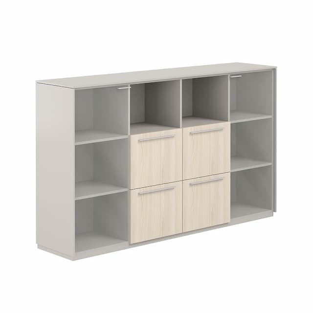 Шкаф средний со стеклом и ящиками Norden Атлас NZ-0306.GS.YN