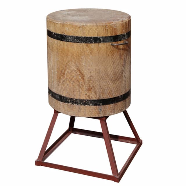 Колода на подставке Ø=500-590, Н50см + подст. метал.Н30 (дуб)