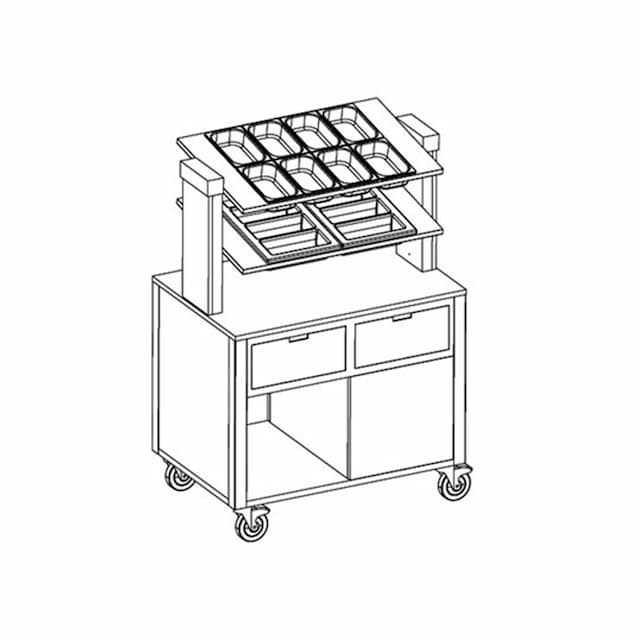 Прилавок для столовых приборов MetalCarrelli 6900.A20R (дуб) 