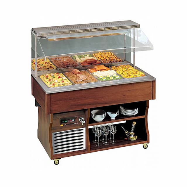 Стол шведский подогреваемый паровой пристенный Apach ABB6 Murale Темный орех